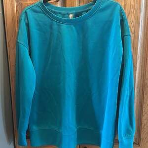 Mondetta Ladies Long Sleeve Crewneck Sweatshirt Teal